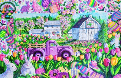 Diane Phalen Adds Easter Purple Truck To Her Americana Quilt Collection