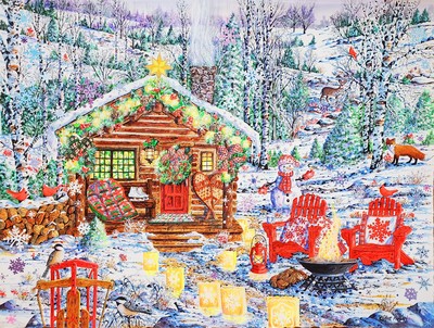 Winter Log Cabin Eve 2021 By Diane Phalen